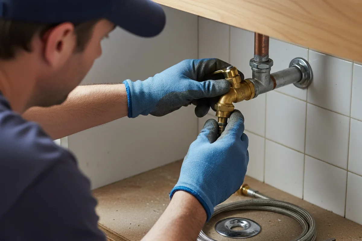 Shutoff valve and fitting work during Burst Pipe Repair in California